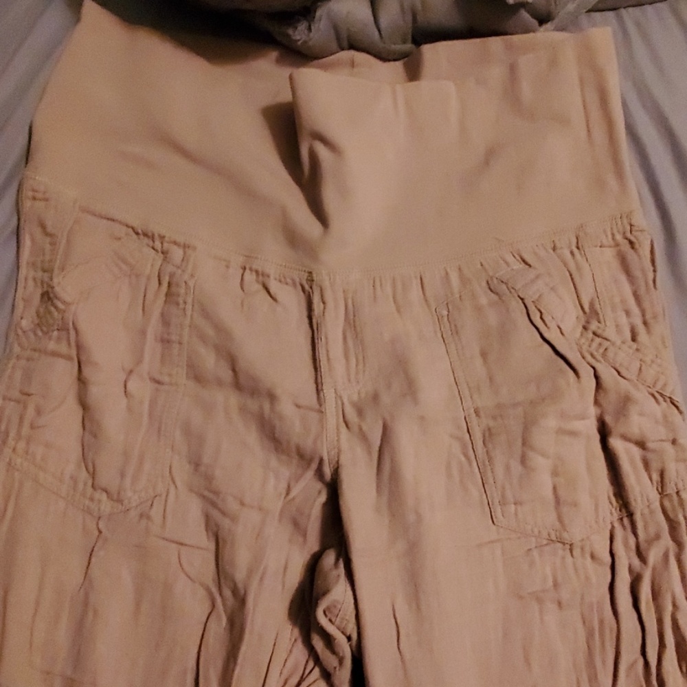 Linen maternity pants